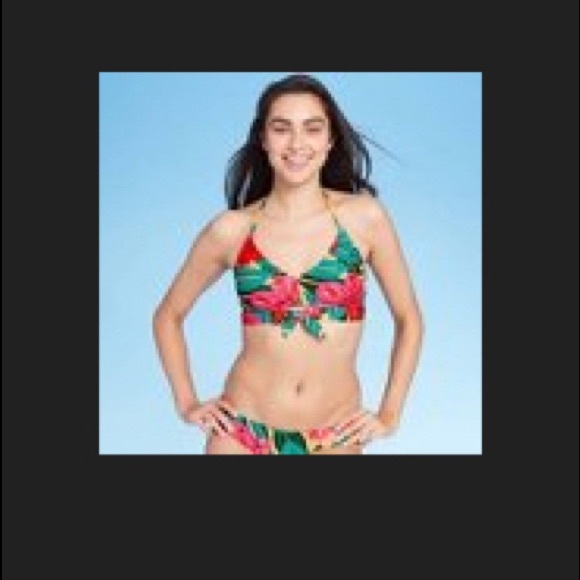 Women’s Tie-front halter bralette bikini top - Picture 2 of 6